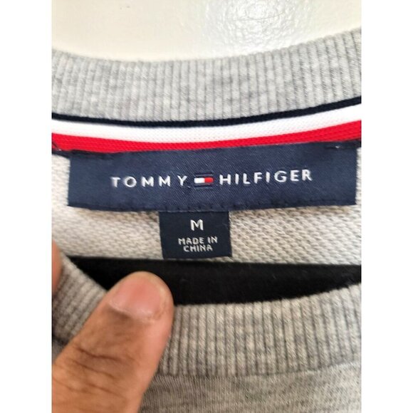Tommy Hilfiger Women Aztec Patterned Crewneck Embroidery Sweatshirt Grey & Red S - Picture 9 of 11